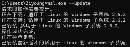 执行 wsl.exe --update